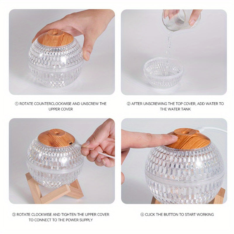 Night Light Crystal Ball Humidifier